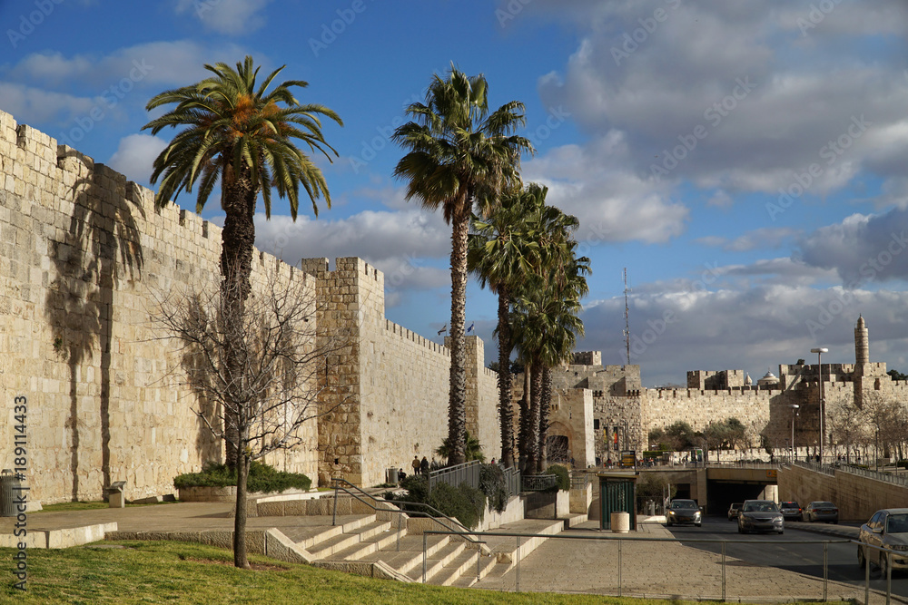 Jerusalem, road towards Jaffa Gate entrance to the Old City