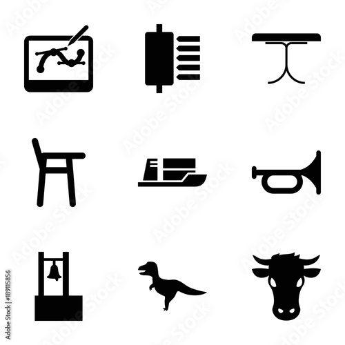 Color icons. set of 9 editable filled color icons