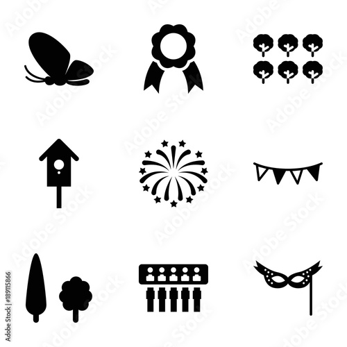 Decorative icons. set of 9 editable filled decorative icons