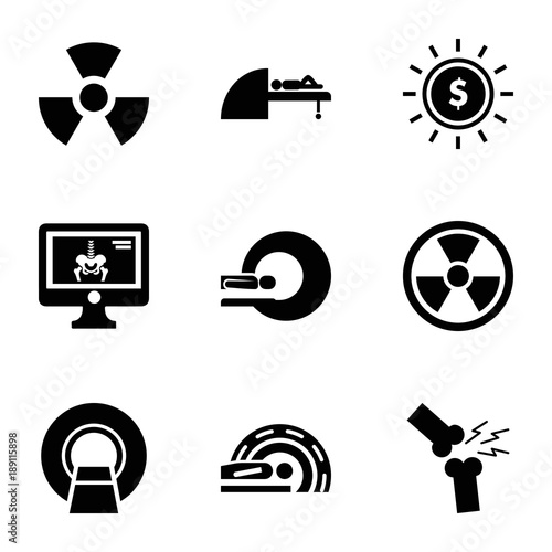 Ray icons. set of 9 editable filled ray icons