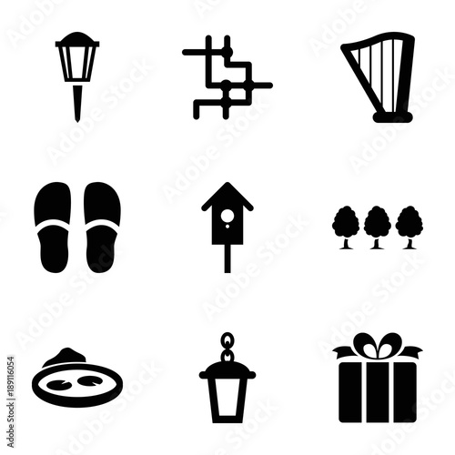 Decorative icons. set of 9 editable filled decorative icons