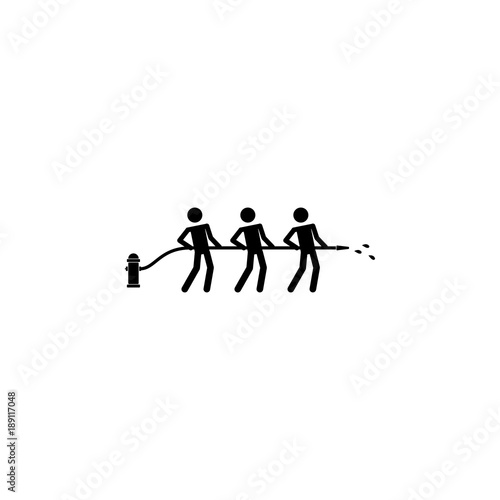 joint fire extinguishing icon. Elements of teamwork icon. Premium quality graphic design icon. Simple icon for websites, web design, mobile app, info graphics