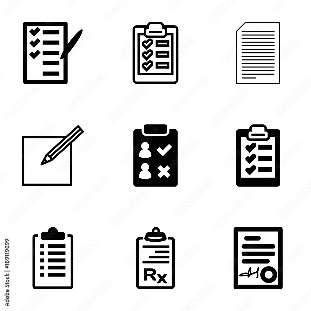 Form icons. set of 9 editable filled and outline form icons Form icons. set of 9 editable filled and outline form icons