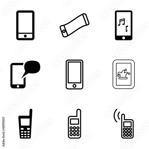 Communicator icons. set of 9 editable filled and outline communicator icons