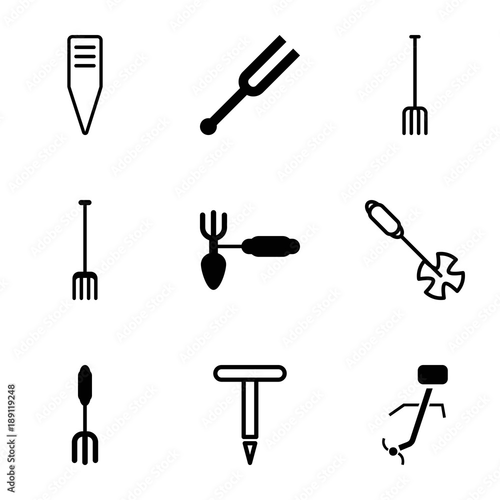 Pitchfork icons. set of 9 editable filled and outline pitchfork icons Pitchfork icons. set of 9 editable filled and outline pitchfork icons