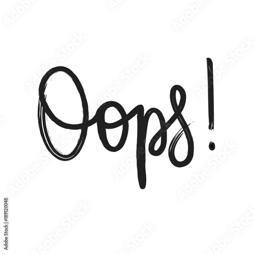 Vector oops lettering ink design