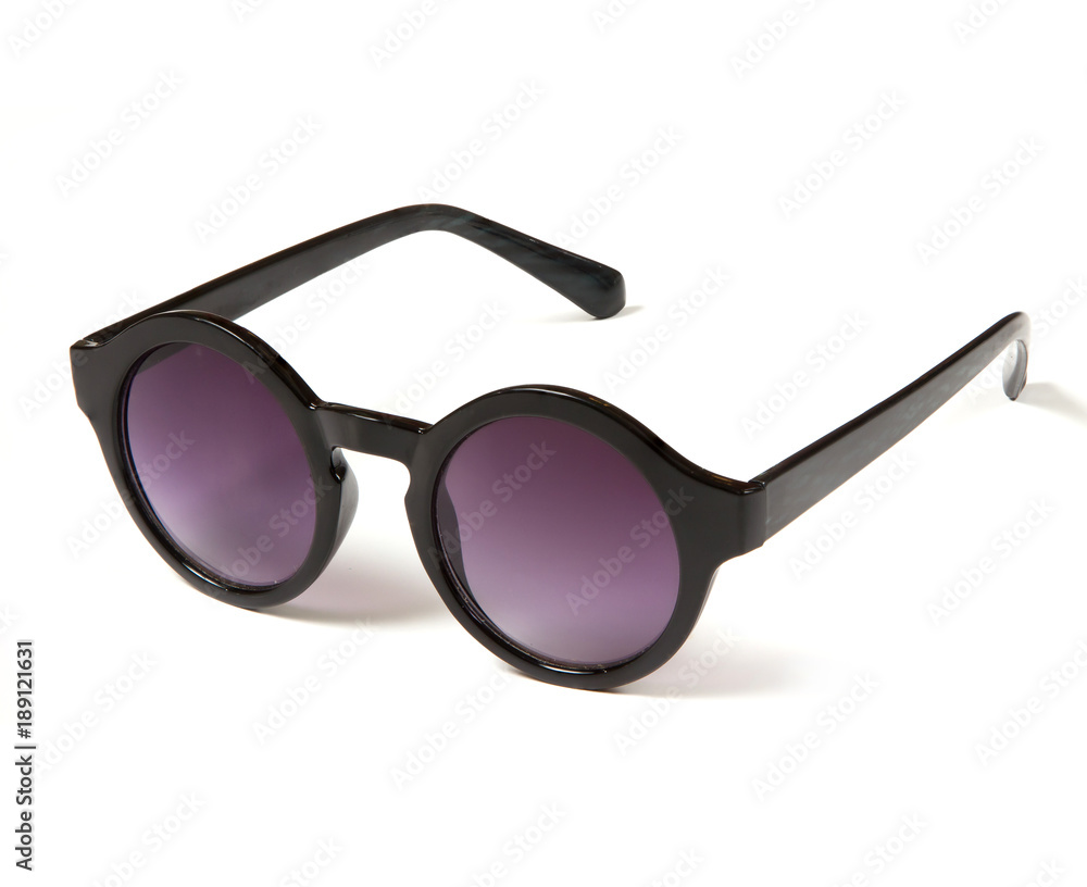 stylish sunglasses with round purple glasses