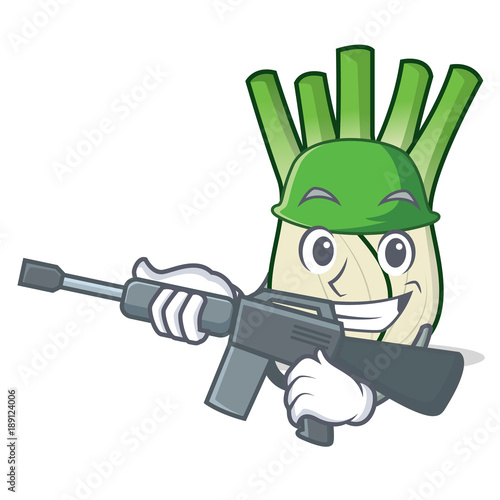 Army fennel character cartoon style