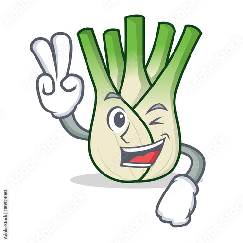 Two finger fennel character cartoon style