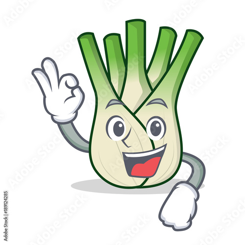 Okay fennel character cartoon style