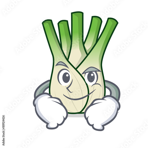 Smirking fennel character cartoon style