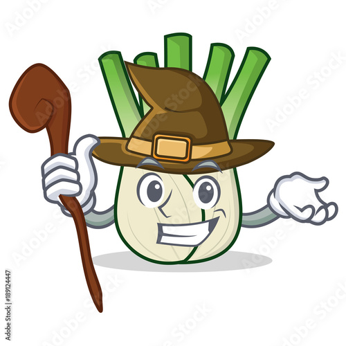 Witch fennel mascot cartoon style