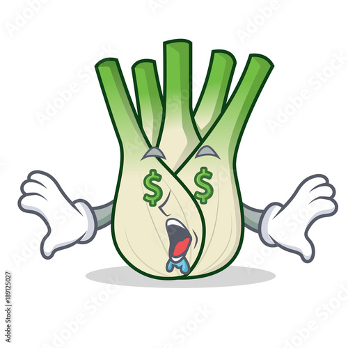 Money eye fennel mascot cartoon style