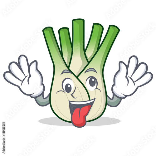 Crazy fennel mascot cartoon style