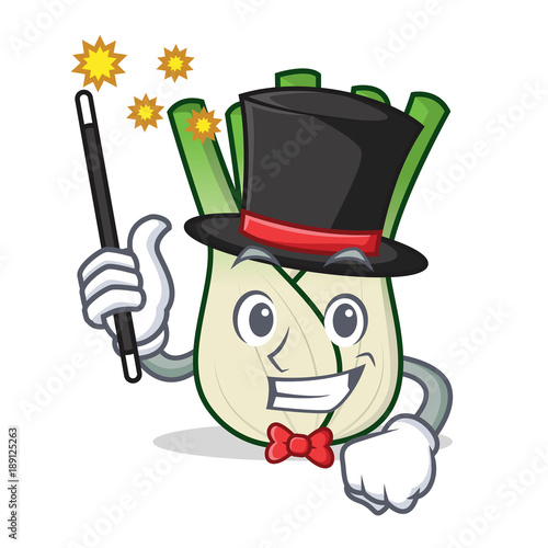 Magician fennel mascot cartoon style