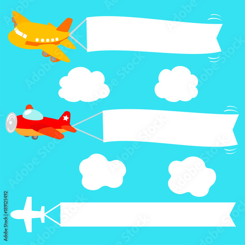 飛行機と旗