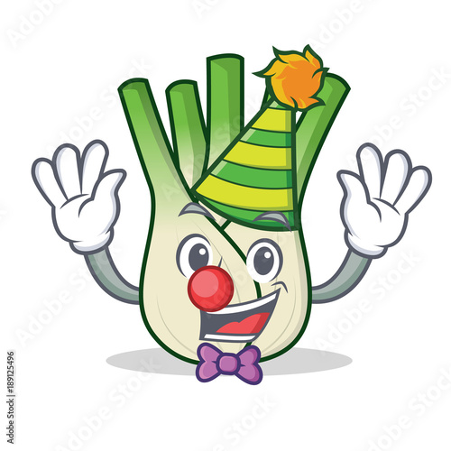 Clown fennel mascot cartoon style