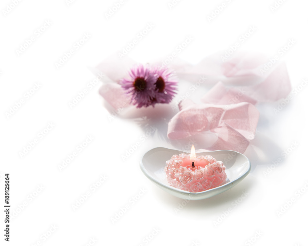 heart shape candle on white heart shape candle on white