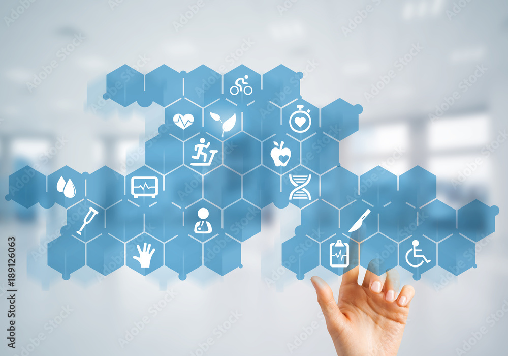 Innovative technologies for science and medicine in use by female doctor or scientist