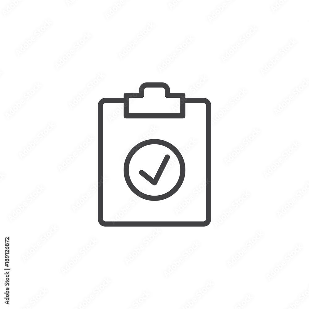 Check test line icon, outline vector sign, linear style pictogram isolated on white. Clipboard with tick symbol, logo illustration. Editable stroke Check test line icon, outline vector sign, linear style pictogram isolated on white. Clipboard with tick symbol, logo illustration. Editable stroke