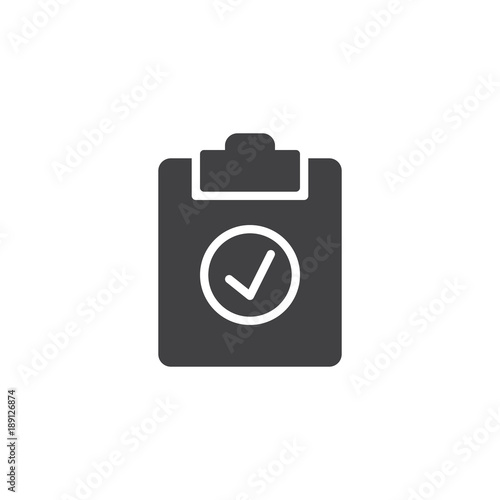 Free Download Check test icon vector, filled flat sign, solid pictogram isolated on white. Clipboard with tick  symbol, logo illustration. - GFXLoad