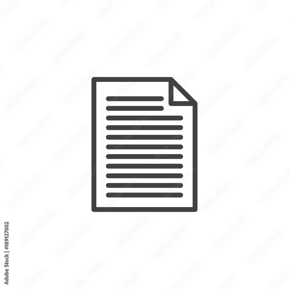Document file line icon, outline vector sign, linear style pictogram isolated on white. Pape list symbol, logo illustration. Editable stroke Document file line icon, outline vector sign, linear style pictogram isolated on white. Pape list symbol, logo illustration. Editable stroke