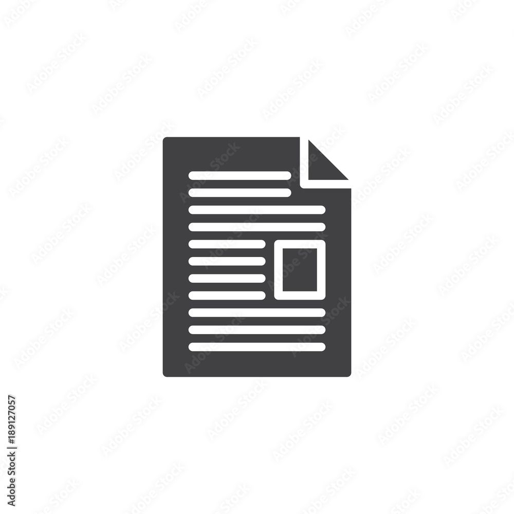 Document text file icon vector, filled flat sign, solid pictogram isolated on white. Paper list symbol, logo illustration. Document text file icon vector, filled flat sign, solid pictogram isolated on white. Paper list symbol, logo illustration.