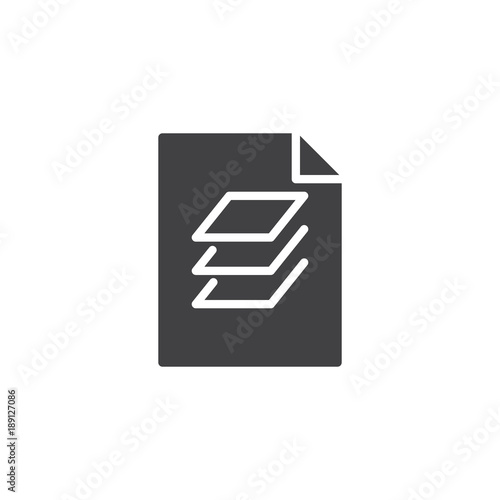Data file document icon vector, filled flat sign, solid pictogram isolated on white. Layers file symbol, logo illustration. © alekseyvanin