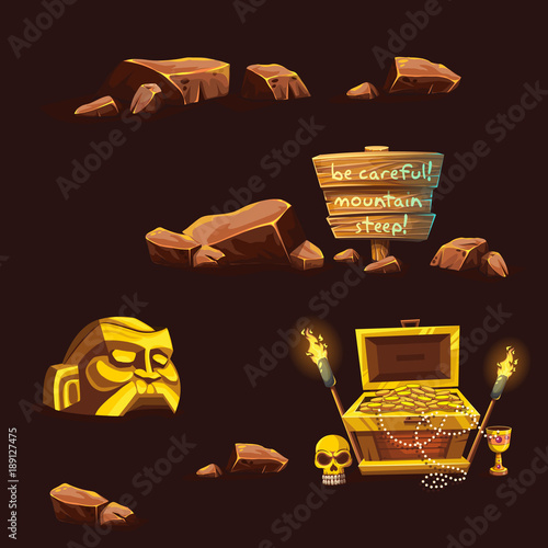 Set of vector cartoon different elements