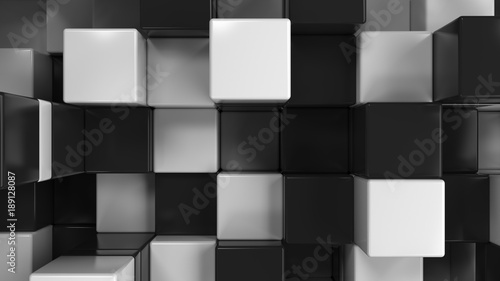 Fototapeta Naklejka Na Ścianę i Meble -  Wall of black and white cubes
