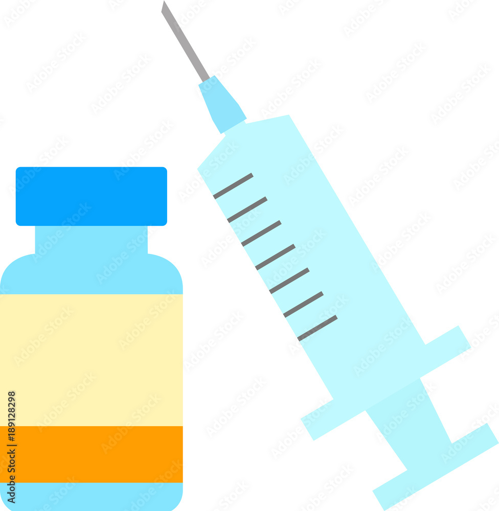 薬の小瓶と注射器 薬の小瓶と注射器
