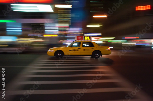 New-York taxi blazes through the night