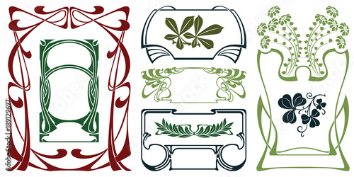 Vector plant vignette and border.