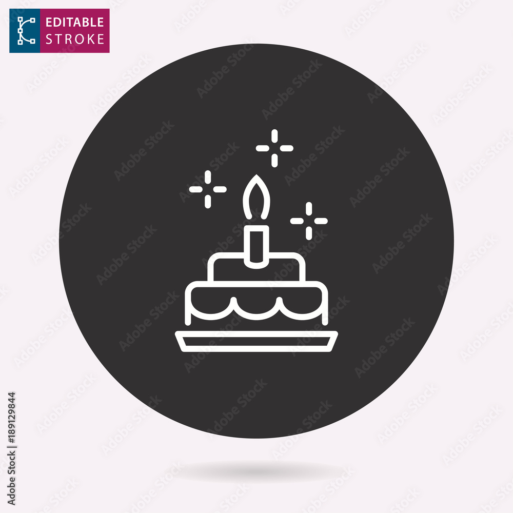 Cake line vector icon. Editable stroke. Cake line vector icon. Editable stroke.