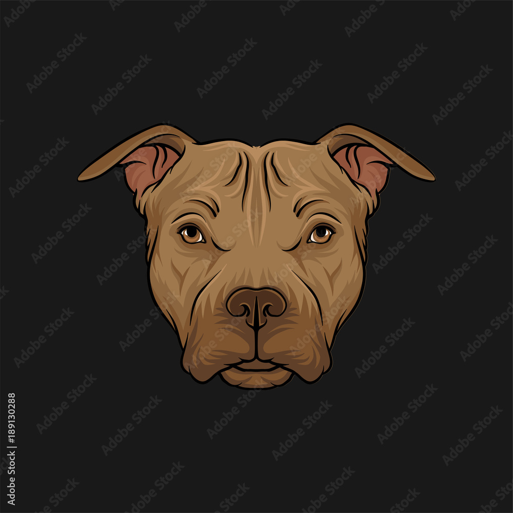 Head of bulldog, face of pet animal hand drawn vector Illustration Head of bulldog, face of pet animal hand drawn vector Illustration