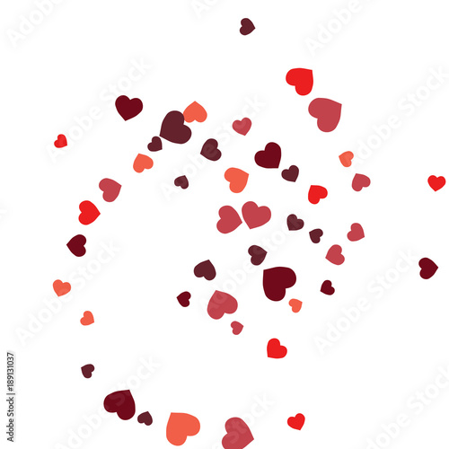 Vector Confetti Background Pattern. Element of design. Colored hearts on a white background