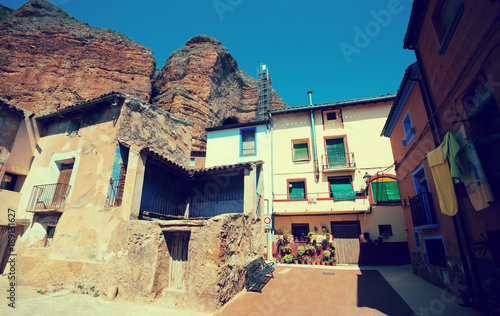 old spanish village in summer. Los Fayos photo