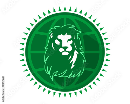 Fototapeta Naklejka Na Ścianę i Meble -  globe lion head silhouette image vector