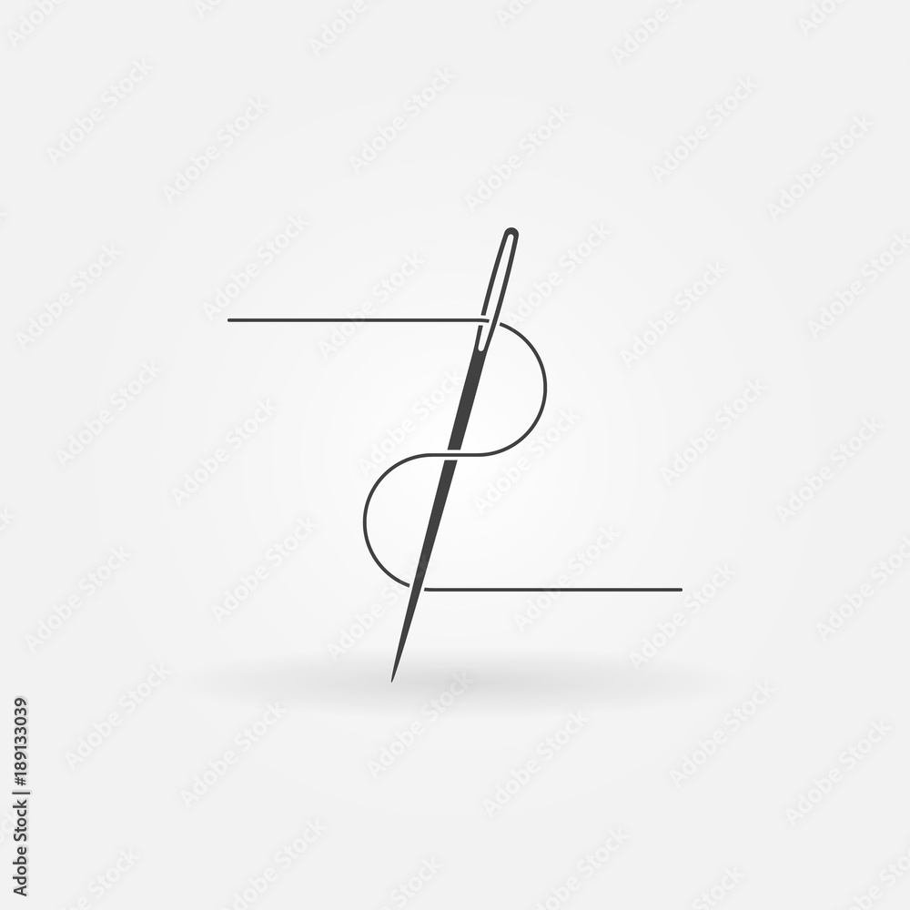 Needle and thread vector icon Needle and thread vector icon