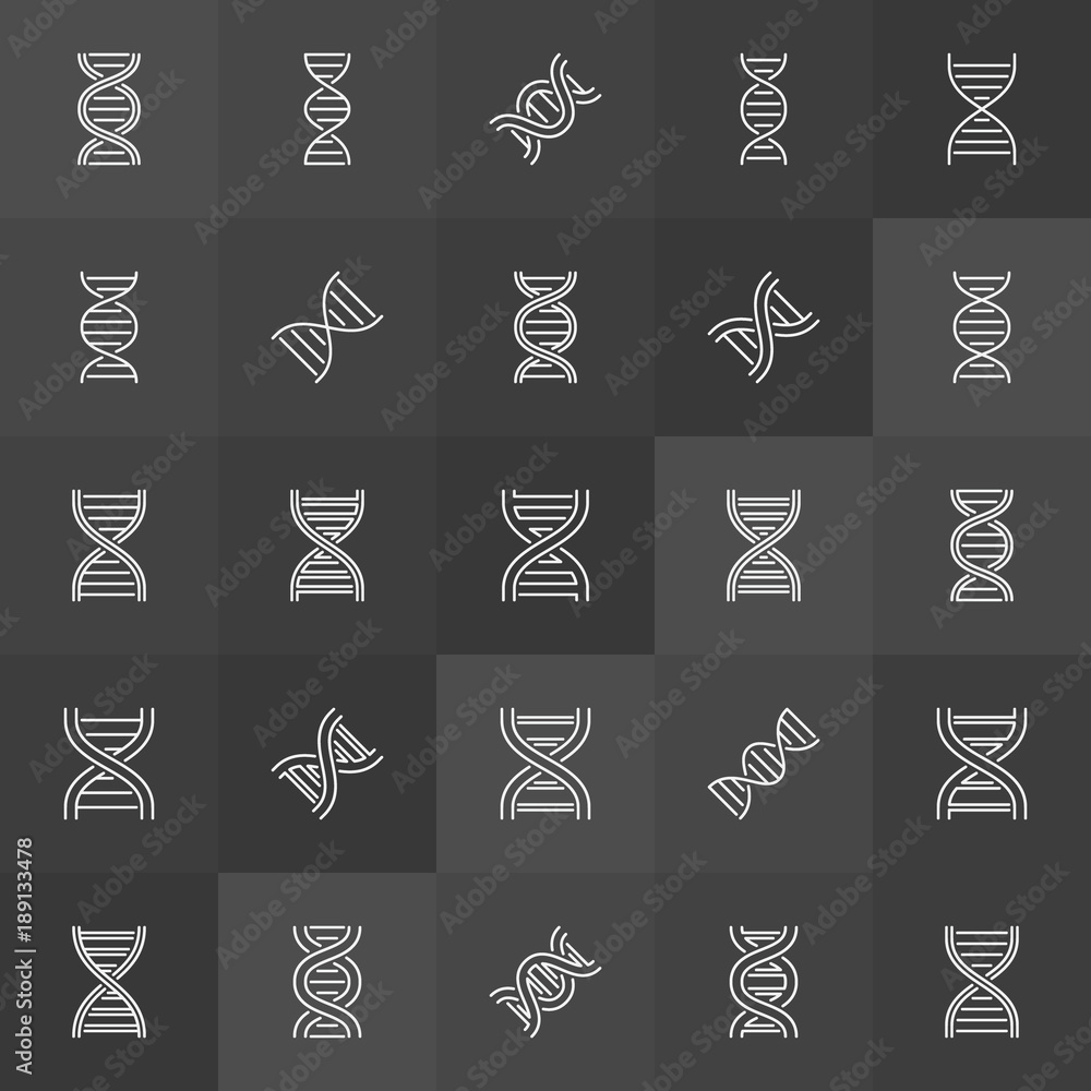 DNA helix or spiral vector concept icons DNA helix or spiral vector concept icons