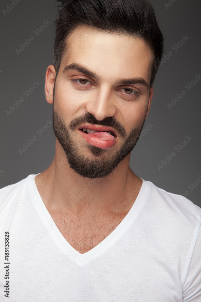 Obraz premium portrait of a bored or disgusted young man