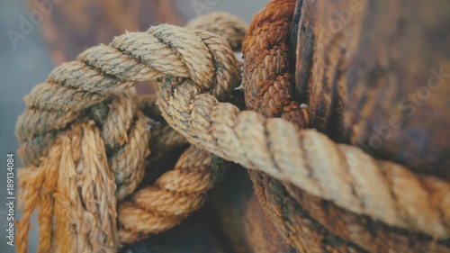 Close-up on knot rope