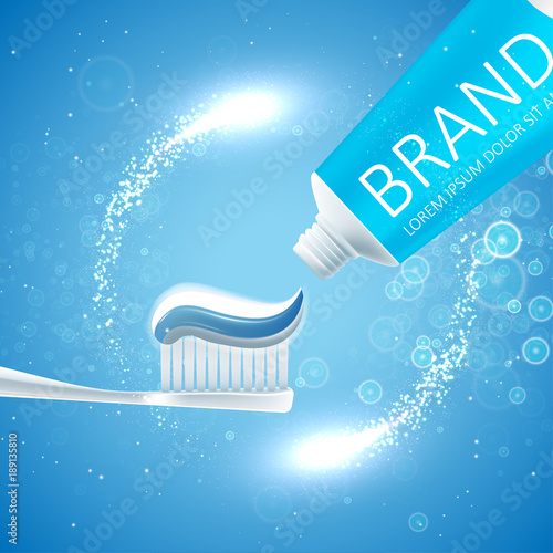 Whitening toothpaste ads. Graphic concept for your design