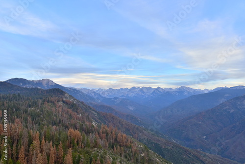 the color of fall, blue skys, and white mountain tops 