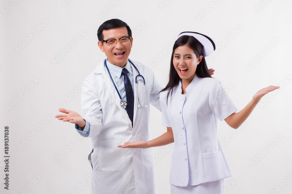 happy smiling joyful doctor and nurse, successful medical team happy smiling joyful doctor and nurse, successful medical team