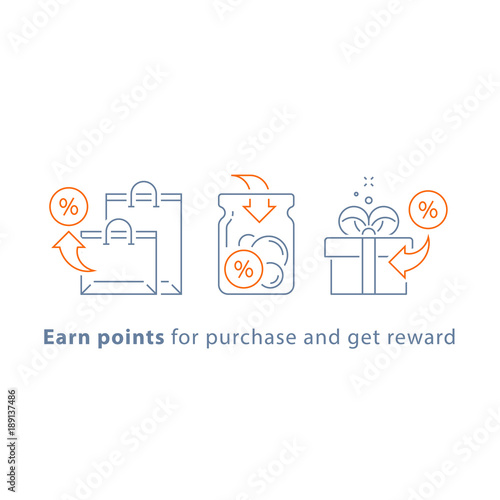 Loyalty program, earn points and get reward, marketing concept