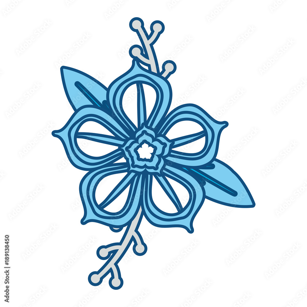 blue and white flower  design