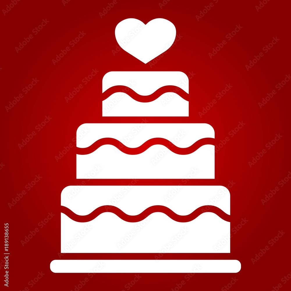 Stacked love cake glyph icon, valentines day Stacked love cake glyph icon, valentines day