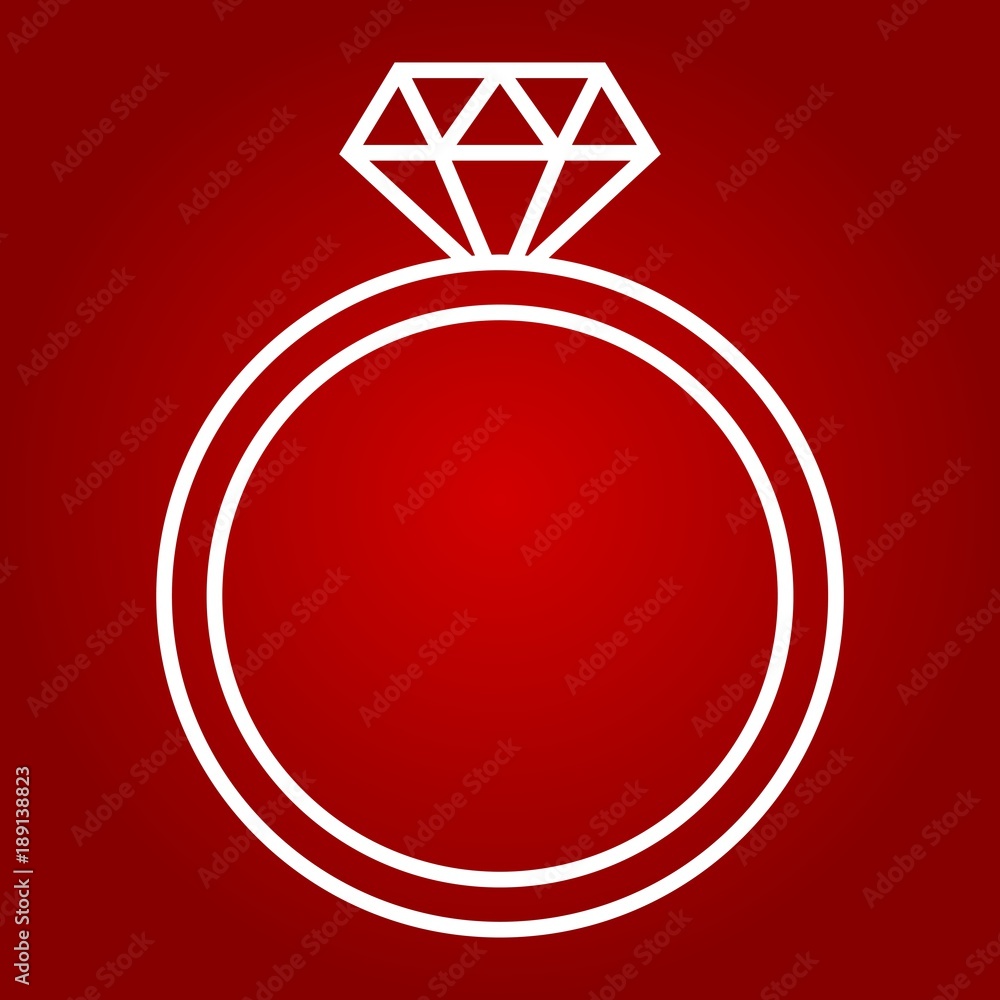 Diamond ring line icon, valentines day Diamond ring line icon, valentines day