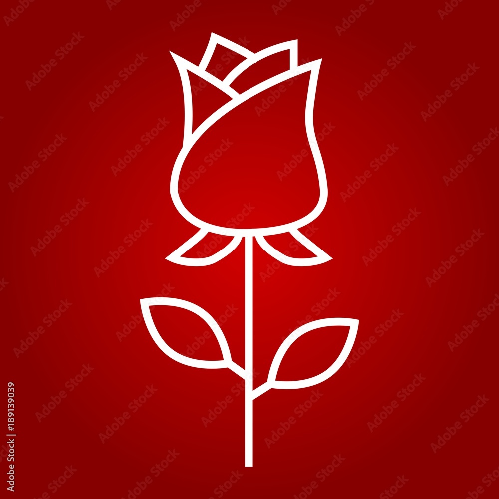 Rose flower line icon, valentines day and romantic Rose flower line icon, valentines day and romantic